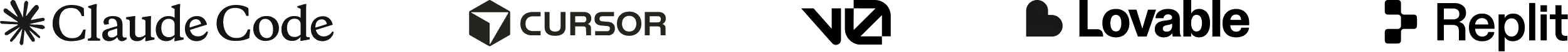 Claude Code, Cursor, v0, Lovable, Replit